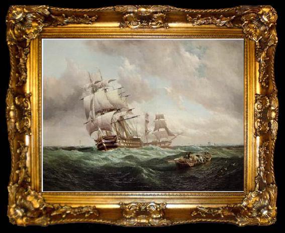 framed  unknow artist Seascape, boats, ships and warships. 11, ta009-2